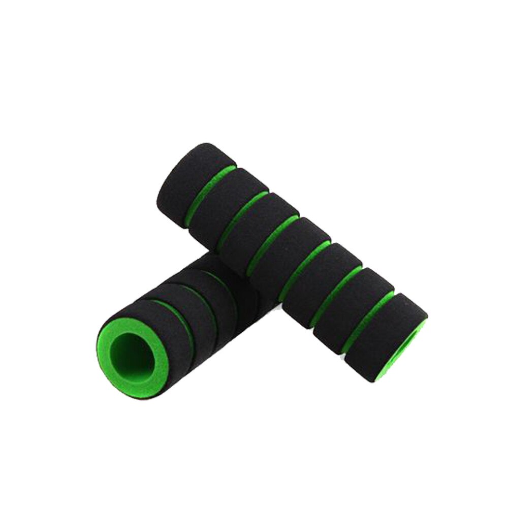 2Pc/1pair Bike Racing Bicycle Motorcycle Handle Bar Foam Sponge Grip Cover Non-slip Soft Handlebar Bike Bar: Green