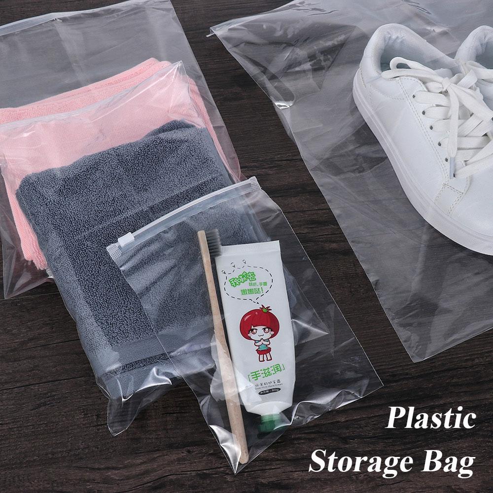5PCS Portable Clear Transparent Plastic Bag Travel Package Clothing Storage Pouch Zipper Lock Self Seal Bag Waterproof Zip Bag