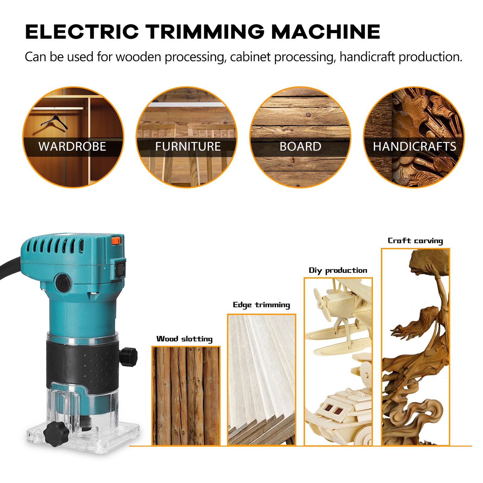 Speed Verstelbare Houtbewerking Elektrische Trimmen Elektromechanische Hout Frezen Graveren Steken Geborsteld Motor Hout Router