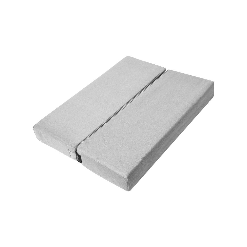 Folding Yoga Bolster for Yin Yoga Rectangular Kapok Filling Washable Cover Organic Cotton Cushion for Restorative Yoga Tube Pill: Gray