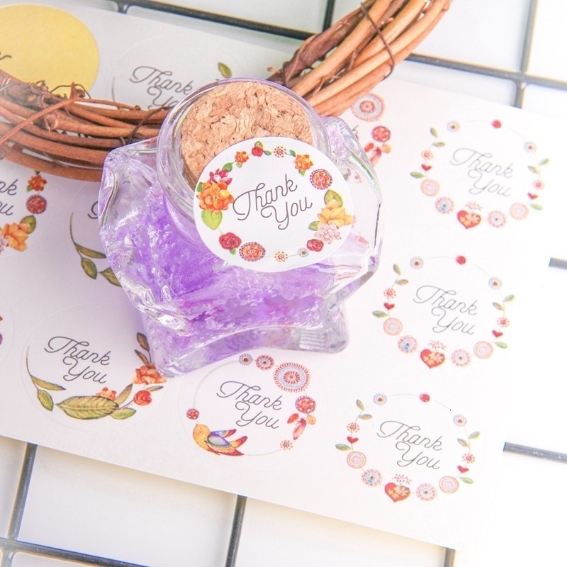 60 stuks bedanklabels stickers labels 4 stijlen feest/bruiloft bedankjes doos tas plakboek gasten inpakbenodigdheden
