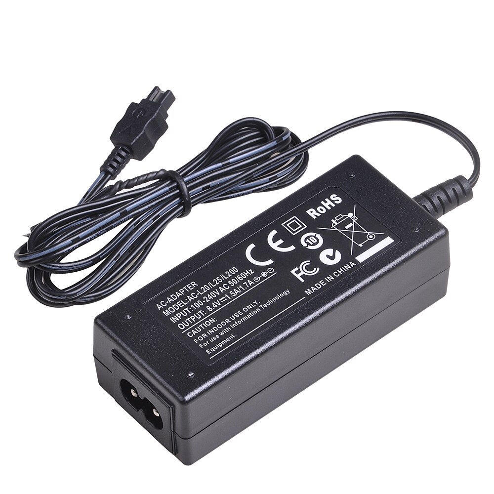 Chargeur adaptateur secteur pour Sony Handycam, AC-L200 L20 L25, DCR-DVD7 DVD105 DVD108 DVD203 DVD205 DCR-SR45 SR47 SR68 SR80 SX45