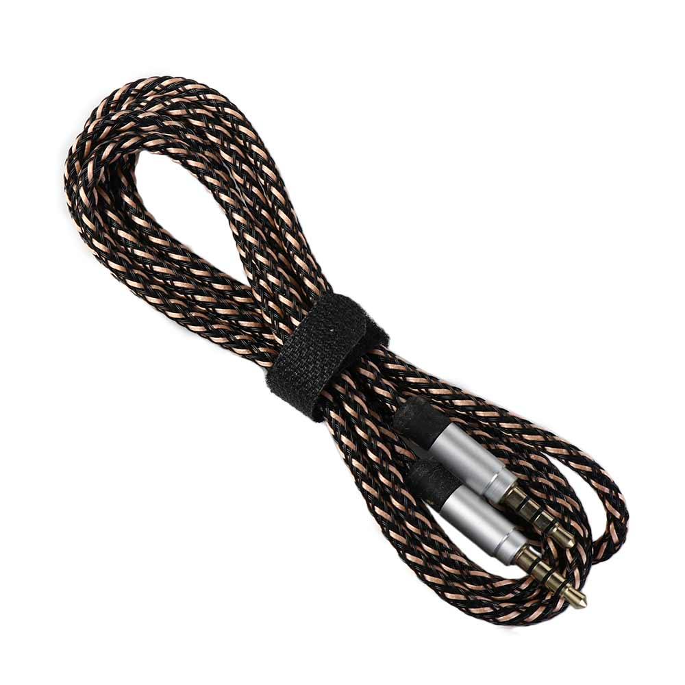 Cable de altavoz trenzado de nailon auxiliar, Cable adaptador de Audio tejido de nailon estéreo, Cable de extensión para auriculares, Cable de Audio de 3,5mm, Cable auxiliar para coche: Verde