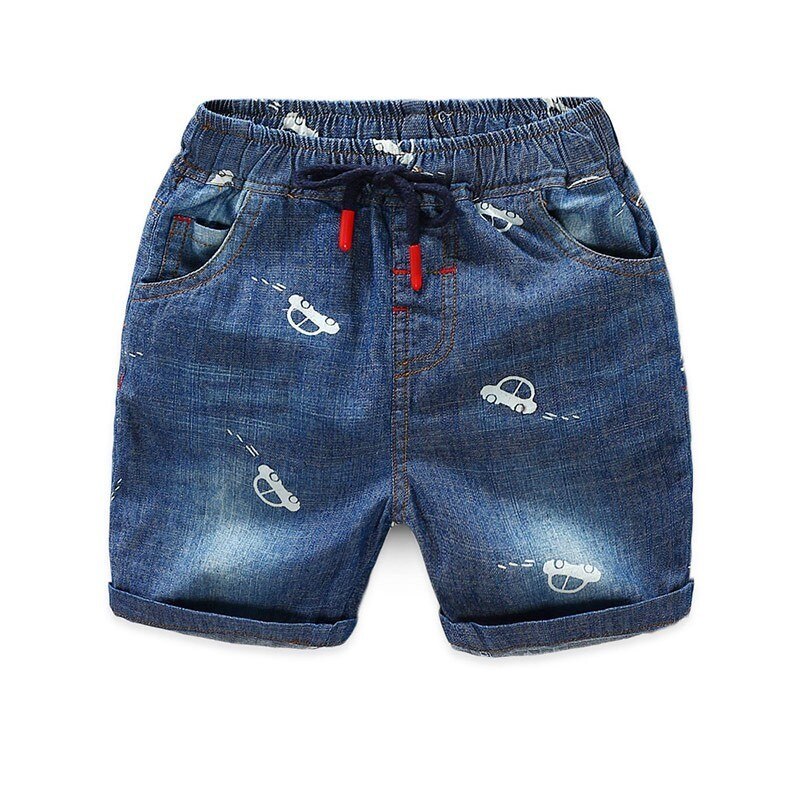 Børn cowboy shorts børn dreng afslappet denim stil tegneserie lomme sommer korte strandbukser småbørn drenge skoletøj 2-7y: 24m