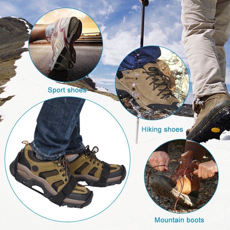 AUAU-10 stadnina lód chwytak kolce robić butów antypoślizgowe wspinaczka śnieg raki knagi łańcuch pazury uchwyty pokrowiec na buty