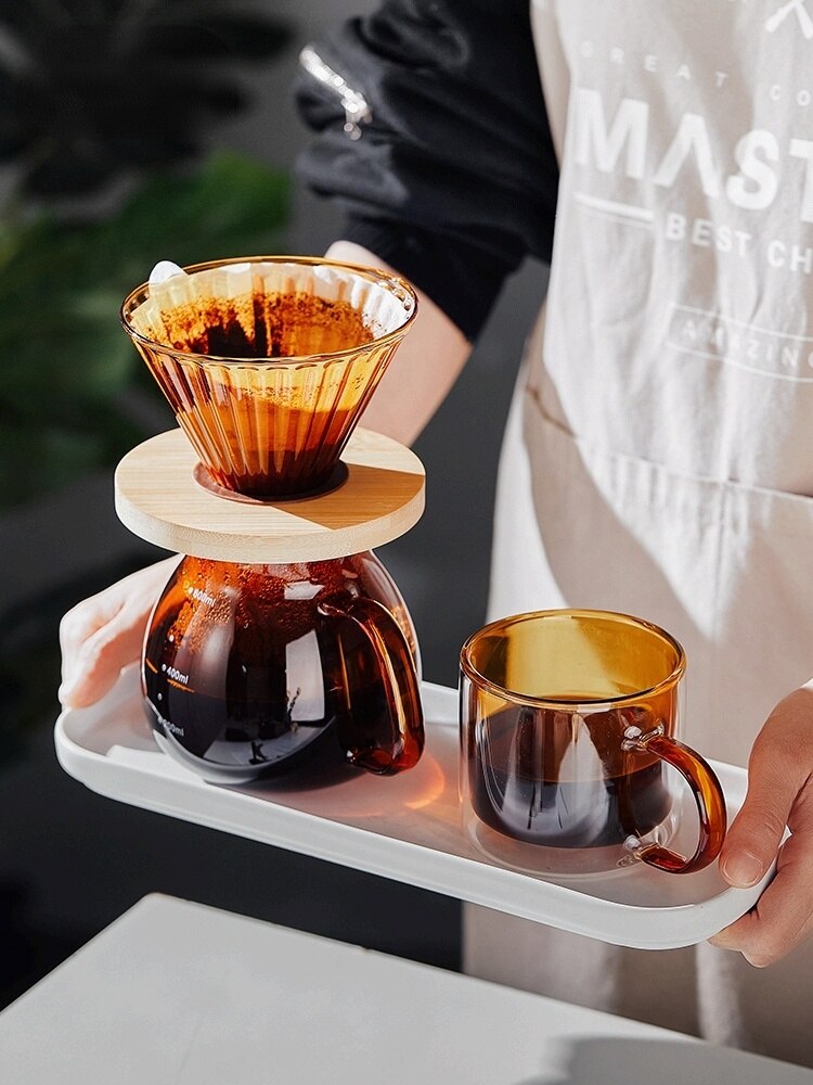 300/500ml Color Reusable Glass Coffee Pot High Temperature Resistant Glass Coffee Pot Sharing Pot Coffee Percolators Coffeeware