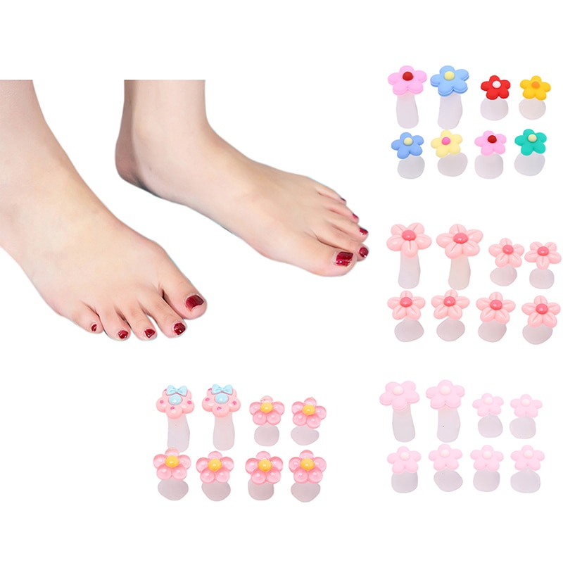 8 pièces/ensemble fleur goutte d'eau perle séparateurs d'orteils Silicone orteils diviseur manucure pédicure pieds entretoises pédicure bricolage Nail Art outil