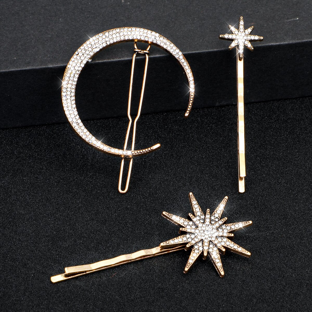 1/2 conjuntos de grampos de cabelo, estrelas e lua, presilhas para cabelo, acessórios de moda para mulheres e meninas, ferramenta bonita para penteados