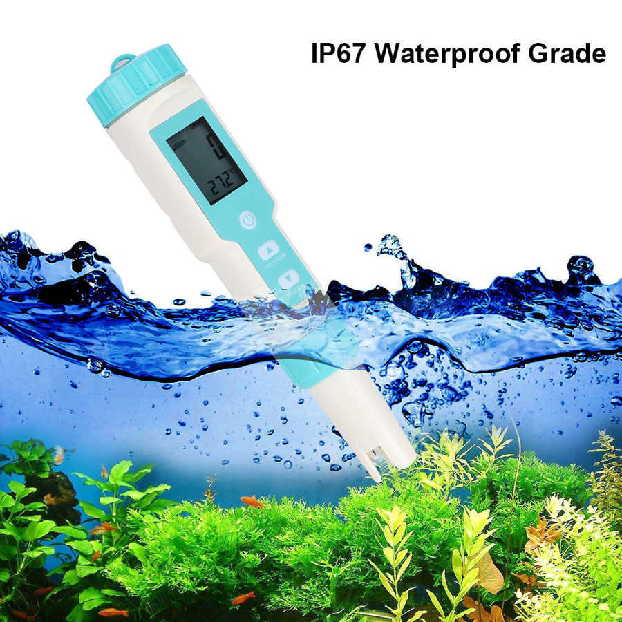 PH Tester Waterproof Electronic Salinity PH TDS EC ORP Tester Hydrometer Water Testing Tool Pool Chlorinator