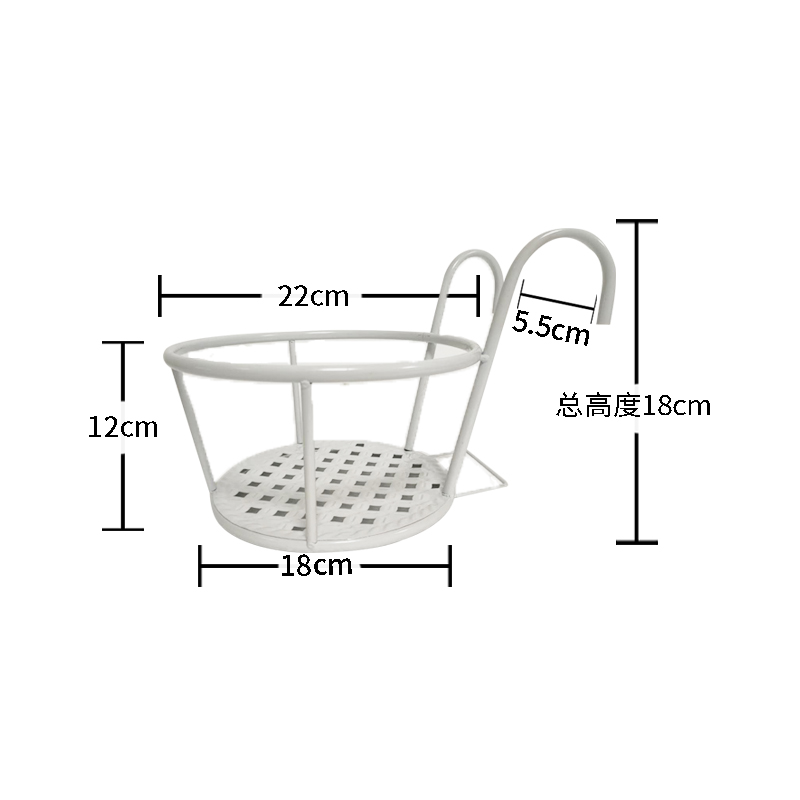 Estantes de hierro para plantas colgantes de jardín, cesta colgante para balcón, barandilla para maceta, alféizar de ventana suculenta, estante para bonsái, 1 Uds. ﻿