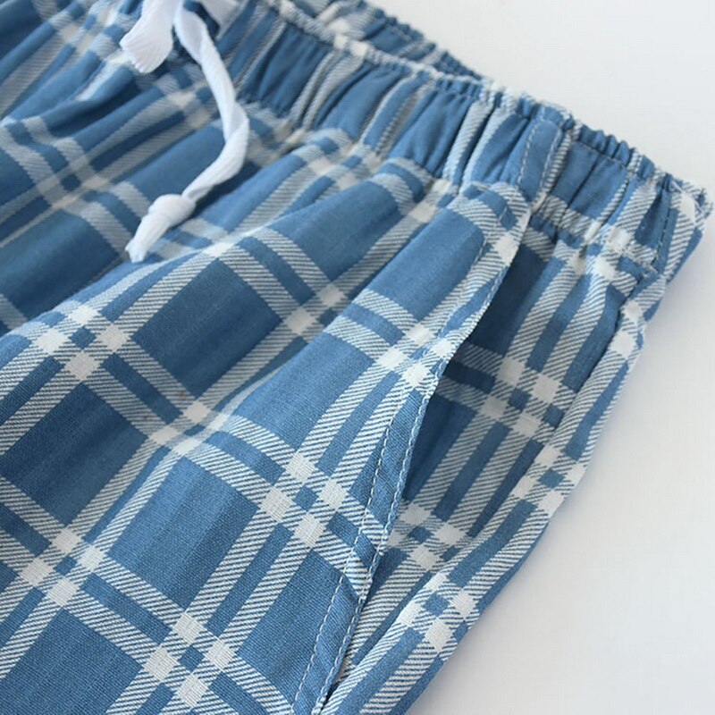Herre bomuldsgazebukser plaid strikkede sovebukser herre pyjamas bukser nattøj pyjamas korte mænd pijamas hombre