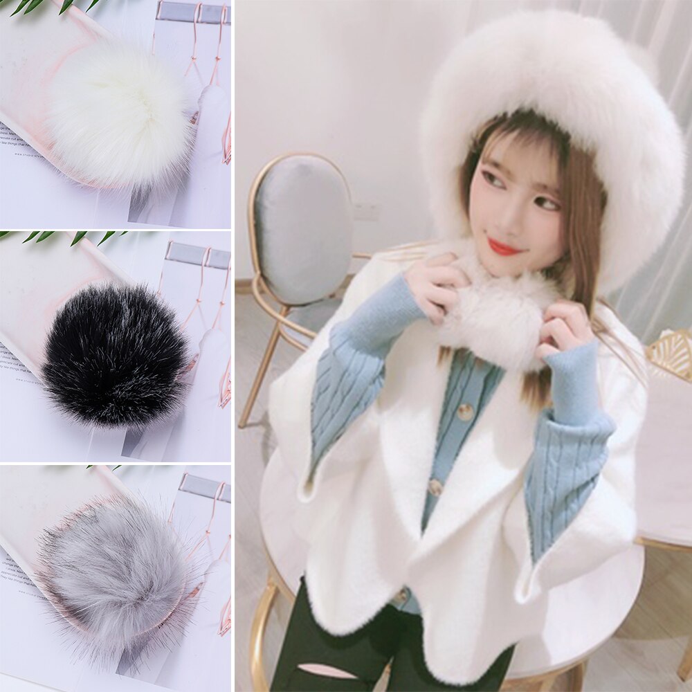 1pc boules de poils en fausse fourrure de renard douces et colorées, bouton-pression, boucle, bonnet tricoté, pompon, sacs à vêtements, accessoires de couture, outils