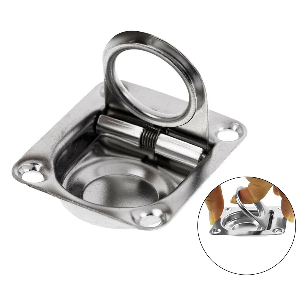 Stainless Anti-rattle Flush Pull Rings - Boat Hatch Cabin Drawer Lifting Handle