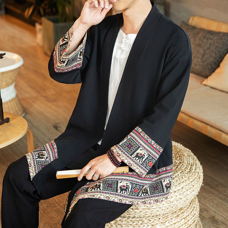Japanese kimono cardigan men haori yukata male samurai costume clothing kimono jacket mens kimono shirt yukata haori