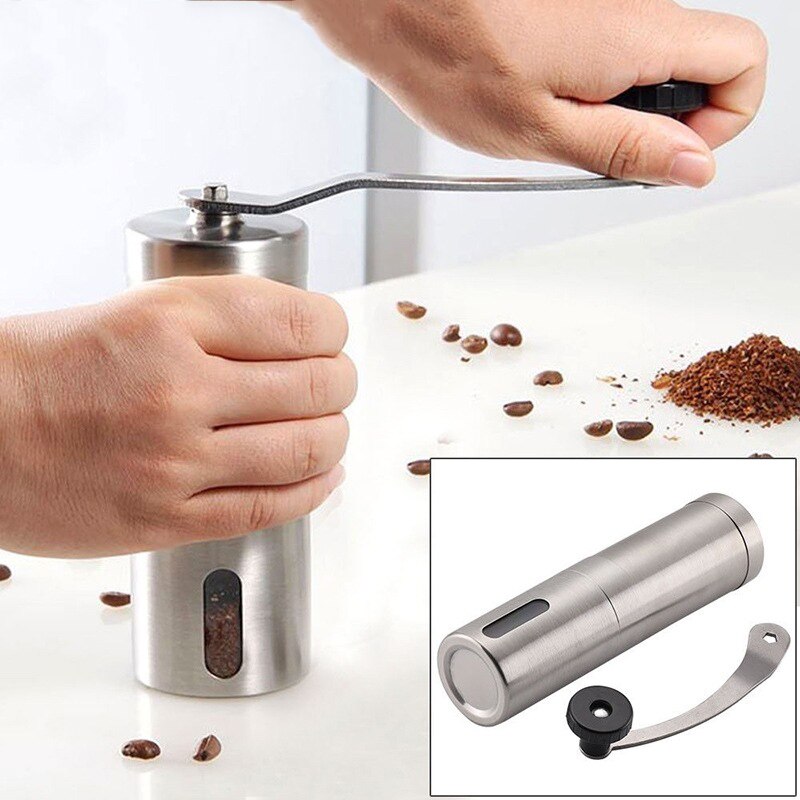 Roestvrijstalen koffiemolen mini hand handmatige handgemaakte koffiebonen braammolen molen keukengereedschap crocus keramische kernmolen