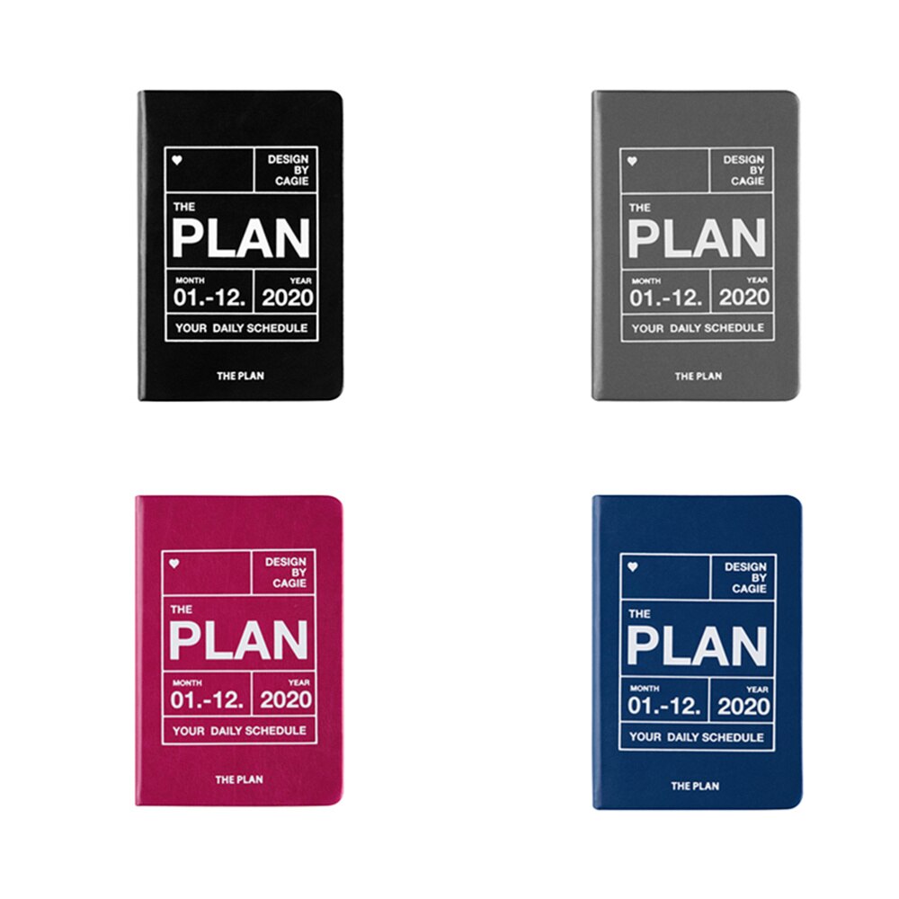 1Pcs A7 Notebook Notebook Planner Efficiency Agenda Schedule Notebooks Diary Stationery for School Office(Dark): Black