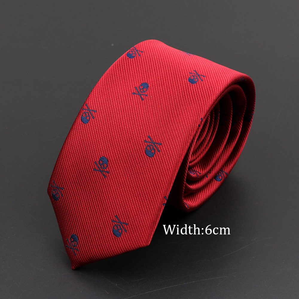 décontracté crâne cravates pour hommes classique mince 8cm Polyester cravates homme cravate pour hommes mariage marié cravate d'affaires: 11