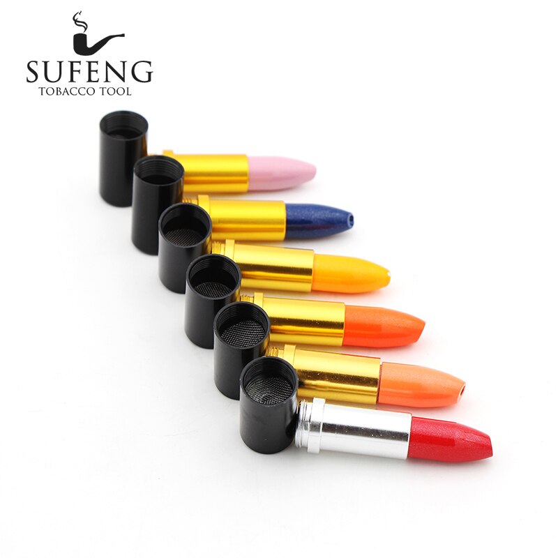 metalen persoonlijkheid lipstick model kleine pijp, 68mm kleine populaire pijp, te dragen,