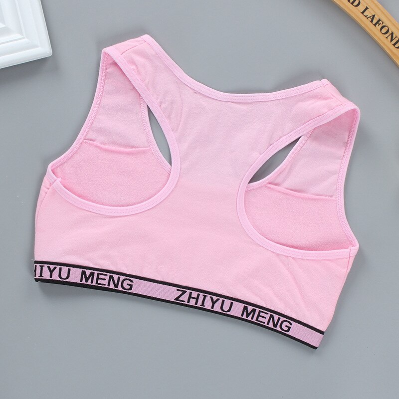 Reggiseno da allenamento per ragazze senza inserto doppi strati in puro cotone traspirante che assorbe il sudore sport per 8-14 anni ragazze adolescenti KF938