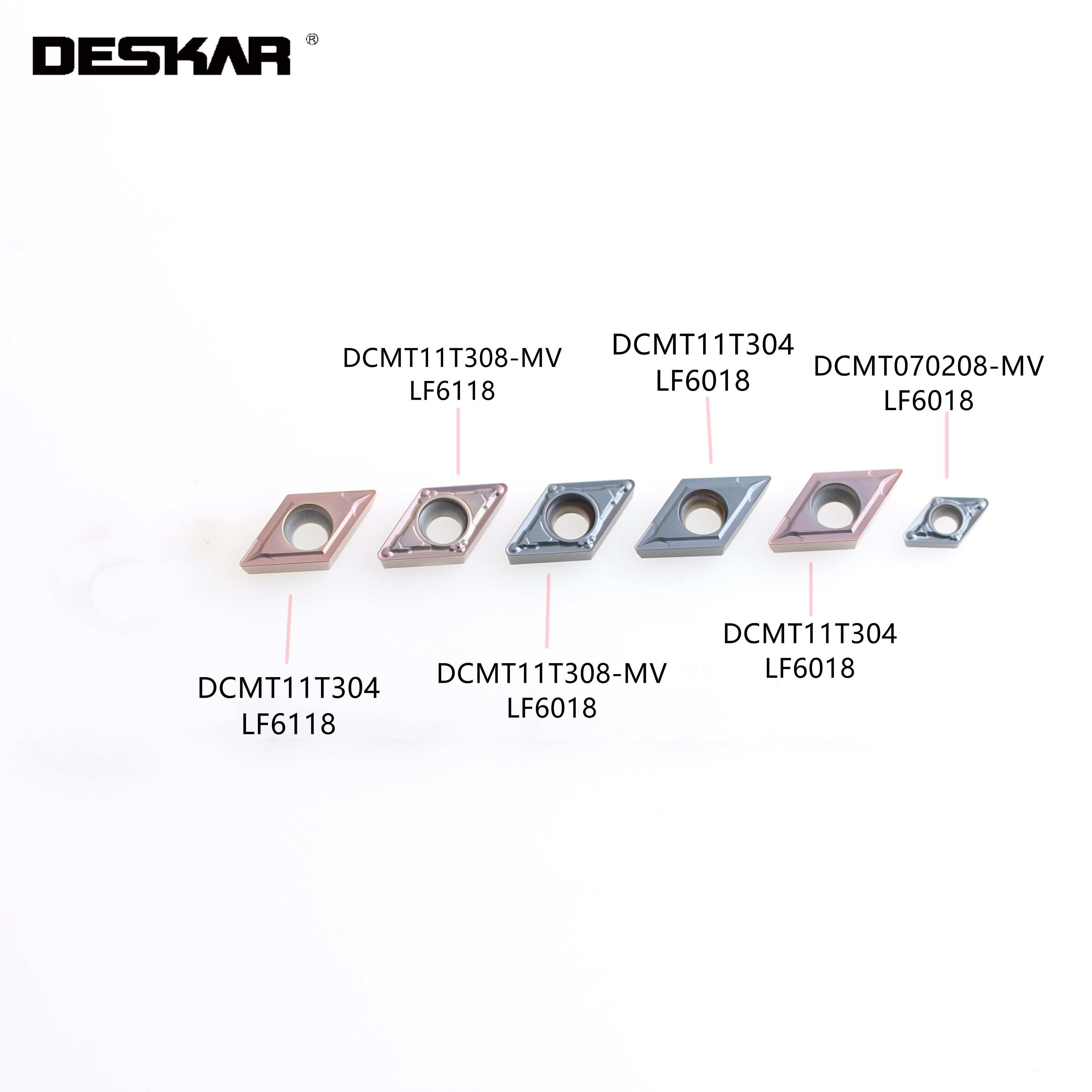 10 stk deskar dcmt 070204- mv dcmt 070208 mv dcmt 11 t 304 dcmt 11 t 308 lf6018 cnc dreiebenk kutter skjære hardmetallskjær dreieverktøy