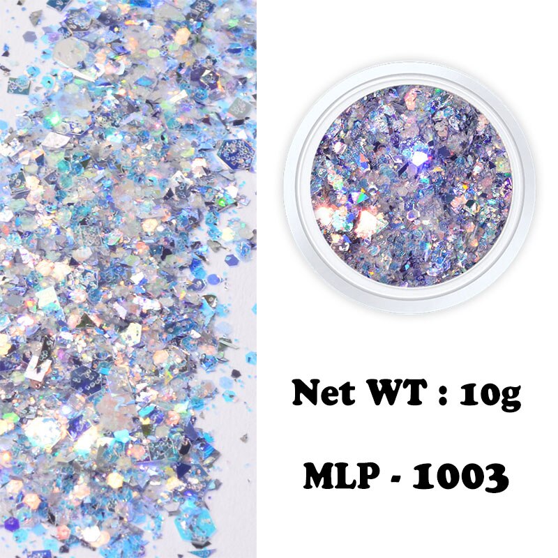 12 farger ødu paljett glitter sminke negle dekorasjon glitter 3d flak festlig festdekorasjon til negler ødu glitter dekorasjon: Mlp -1003