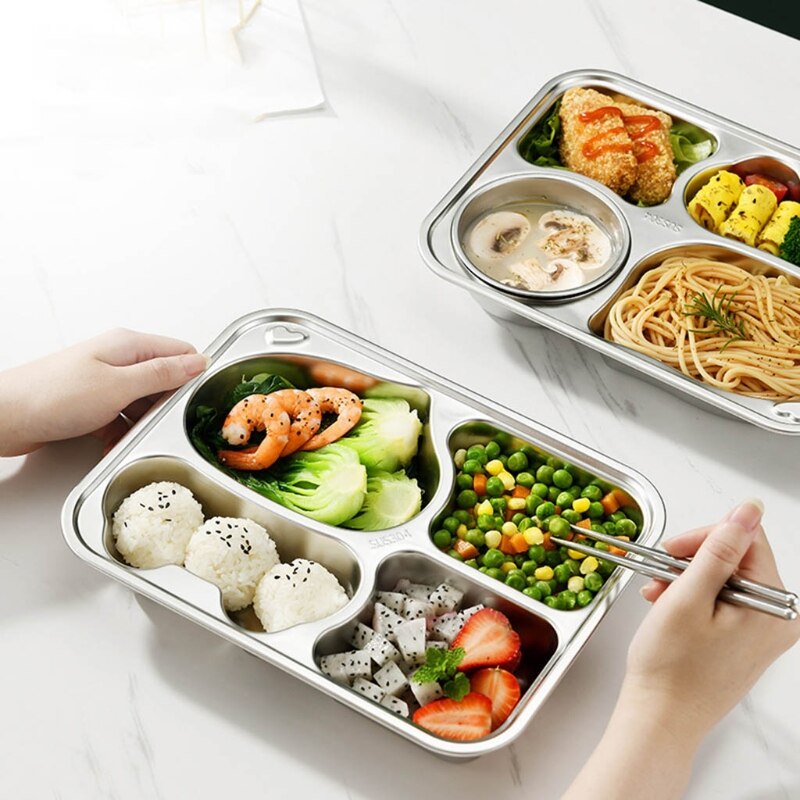 Sections Dinner Plates for Adults Kids Picky Eaters Campers and Portion Control Mes Trays Household Kitchen Restaurant