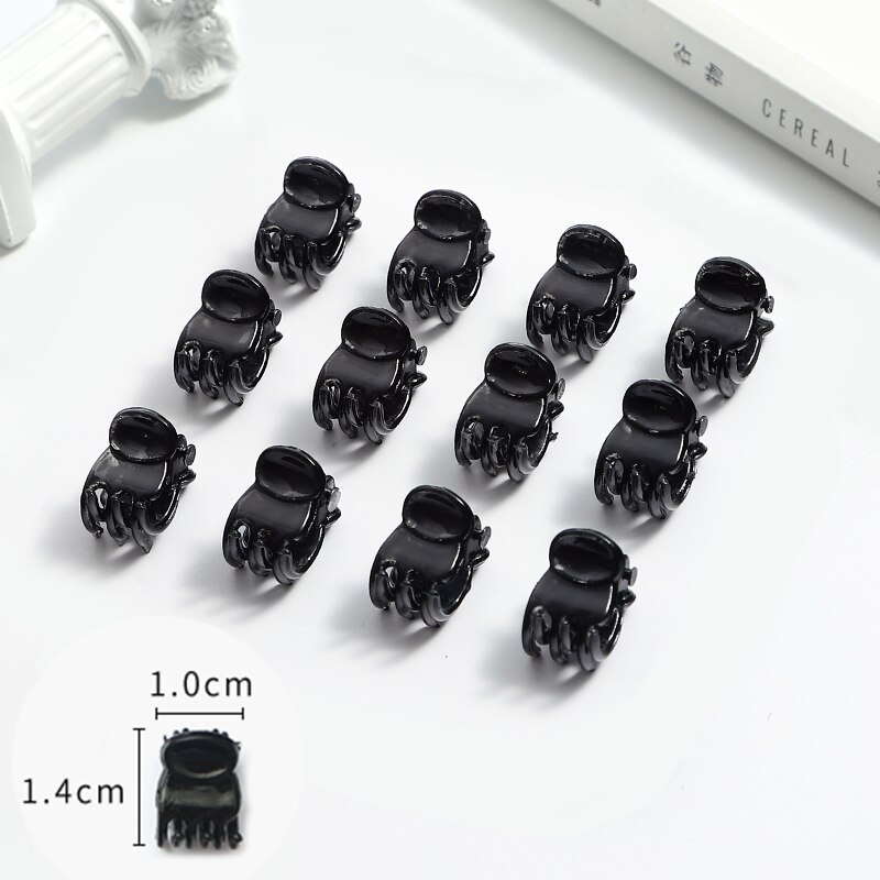 Mini pasadores coreanos de plástico para niña y mujer, pinzas para el pelo, pinzas de cangrejo para el pelo, herramienta de maquillaje, accesorios para el cabello, 12 Uds.: 05