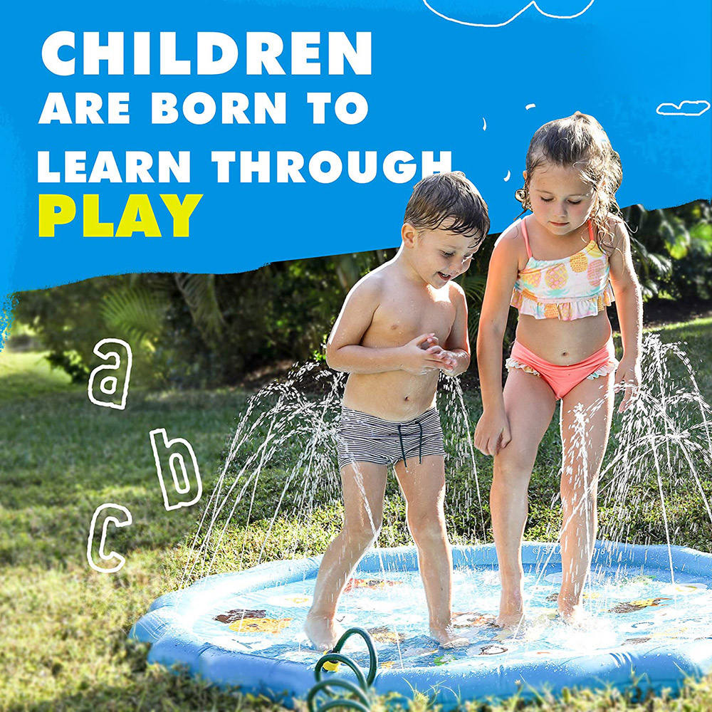 66.5 Inch Prinkler Zwembad Opblaasbare Water Splash Pad Waden Kids Leren Kinderen Speelgoed Outdoor Zwembad Voor Baby 'S Peuters