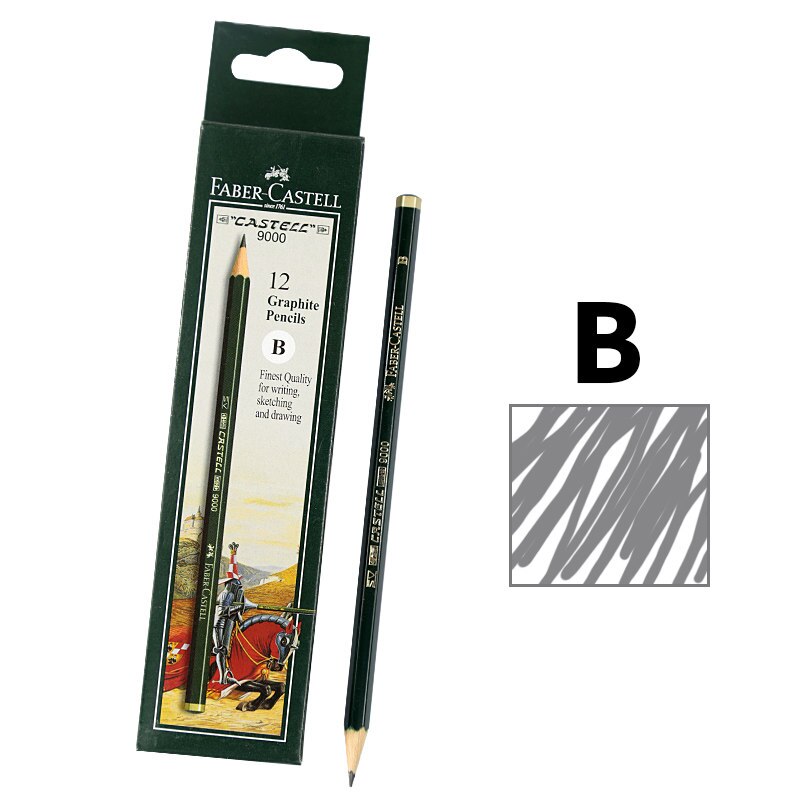 Faber-Castell 9000 Standard Pencil Drawing Animals set 16/12pc Graphite Sketch Pencils Wooden Black Crayon hexagonal Bleistiftes: 12pcs B