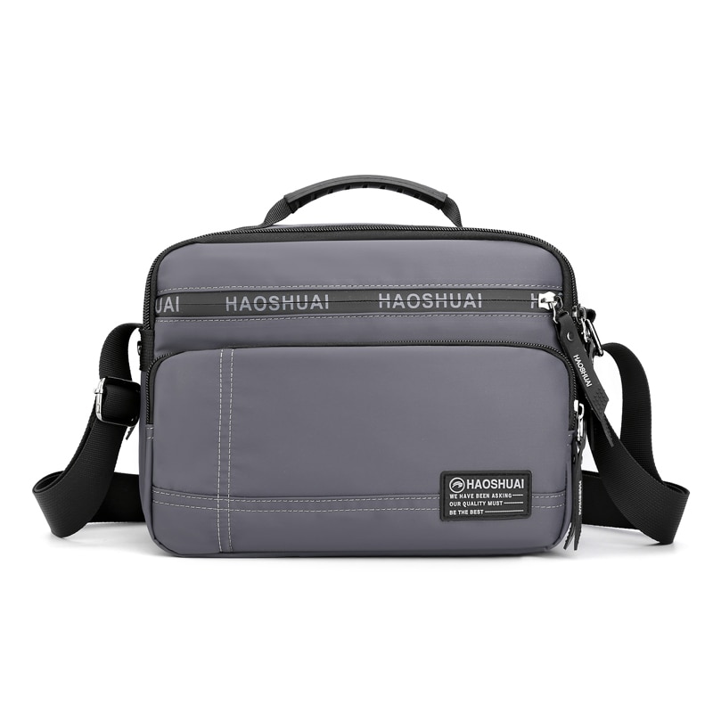 Men's Messenger Bag - Waterproof PU Leather Shoulder Bag - Business & Casual Style - Large Capacity: Gray