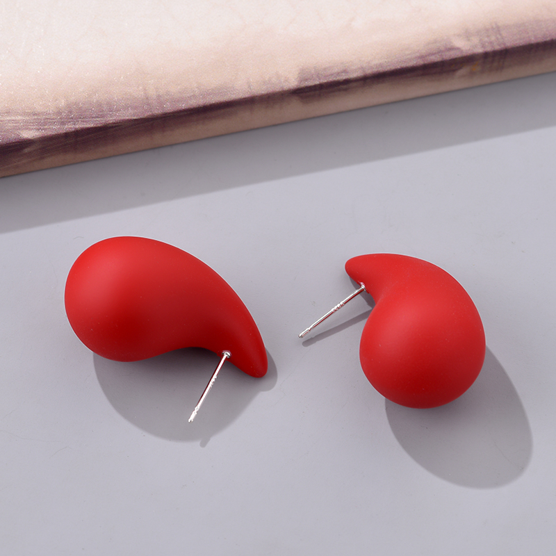 Pendientes grandes con forma de lágrima para Mujer y niña, aretes gruesos de acrílico con forma de gota de agua, color azul, negro, naranja y rojo, 2024: Color dorado