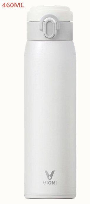 Termo Original Xiaomi Mijia VIOMI termos de acero inoxidable vacío 24 horas frasco de agua termo inteligente de una sola mano: White 460ML