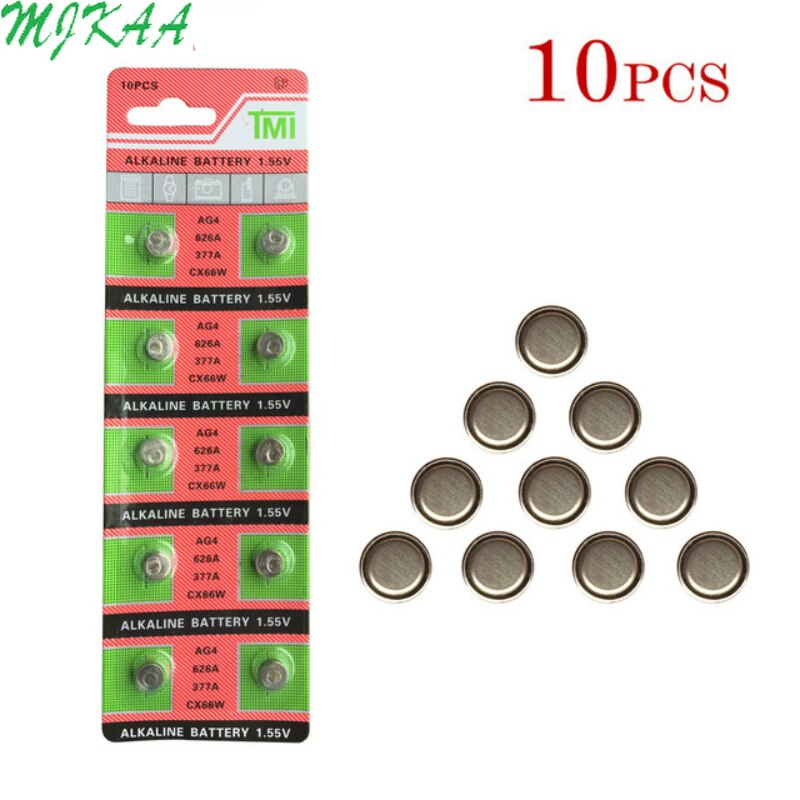 10 stks/pak AG4 377A 377 LR626 SR626SW SR66 LR66 knoopcel Coin Batterij