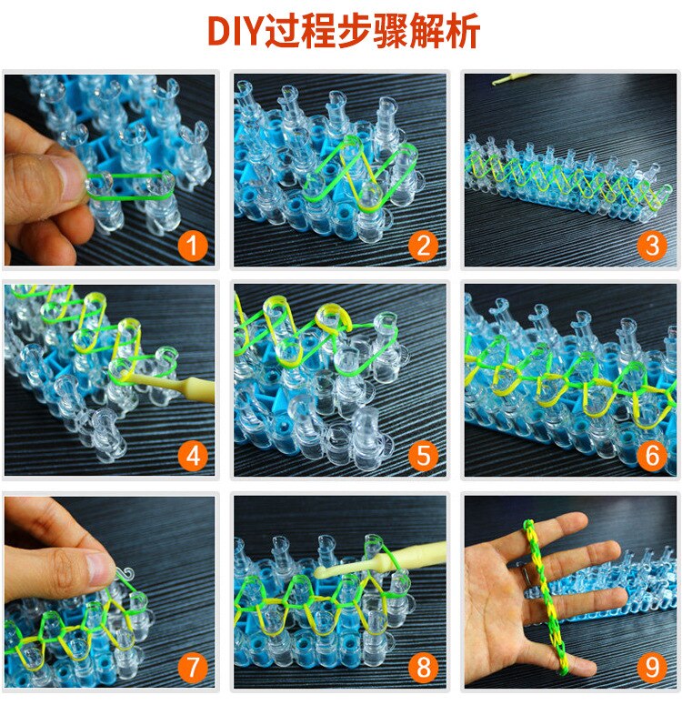 6800 stück Regenbogen Gummibänder Weben einstellen DIY Spielzeug Webstuhl Handwerk Kind Armbinde flechten Silikon Elastischen Weben Bands für mädchen