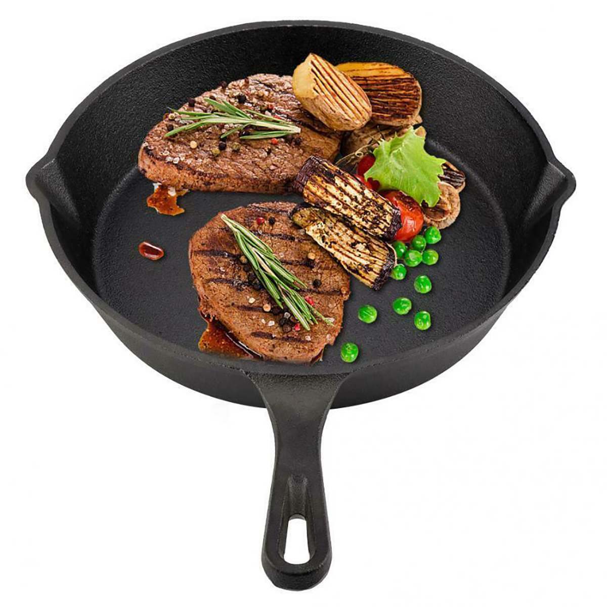 NonStick Coating Frying Pan Cast Iron BBQ Skillet Safe Cooking Pan Set Multipurpose Cookware Use for Home Kitchen 20/25/30CM