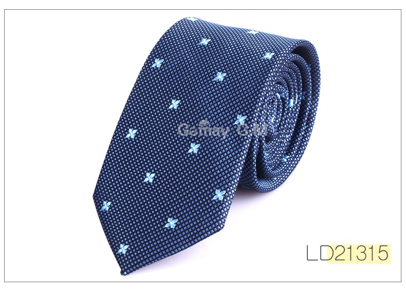 Jacquard vevd halsslips for menn bryllup business klassiske slips polyester slim herre slips for dress 6cm bredde slips: Ld21315