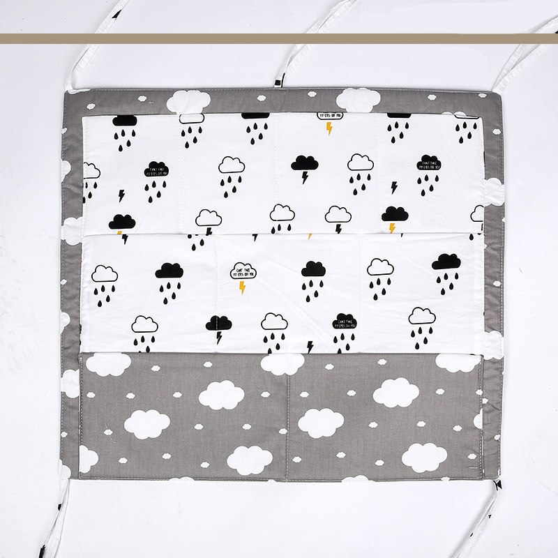 Baby Bed Storage Bag Hanging Muslin Tree Baby Cotton Crib Organizer Doll Toy Diaper Pocket for Crib Bedding Set: 2