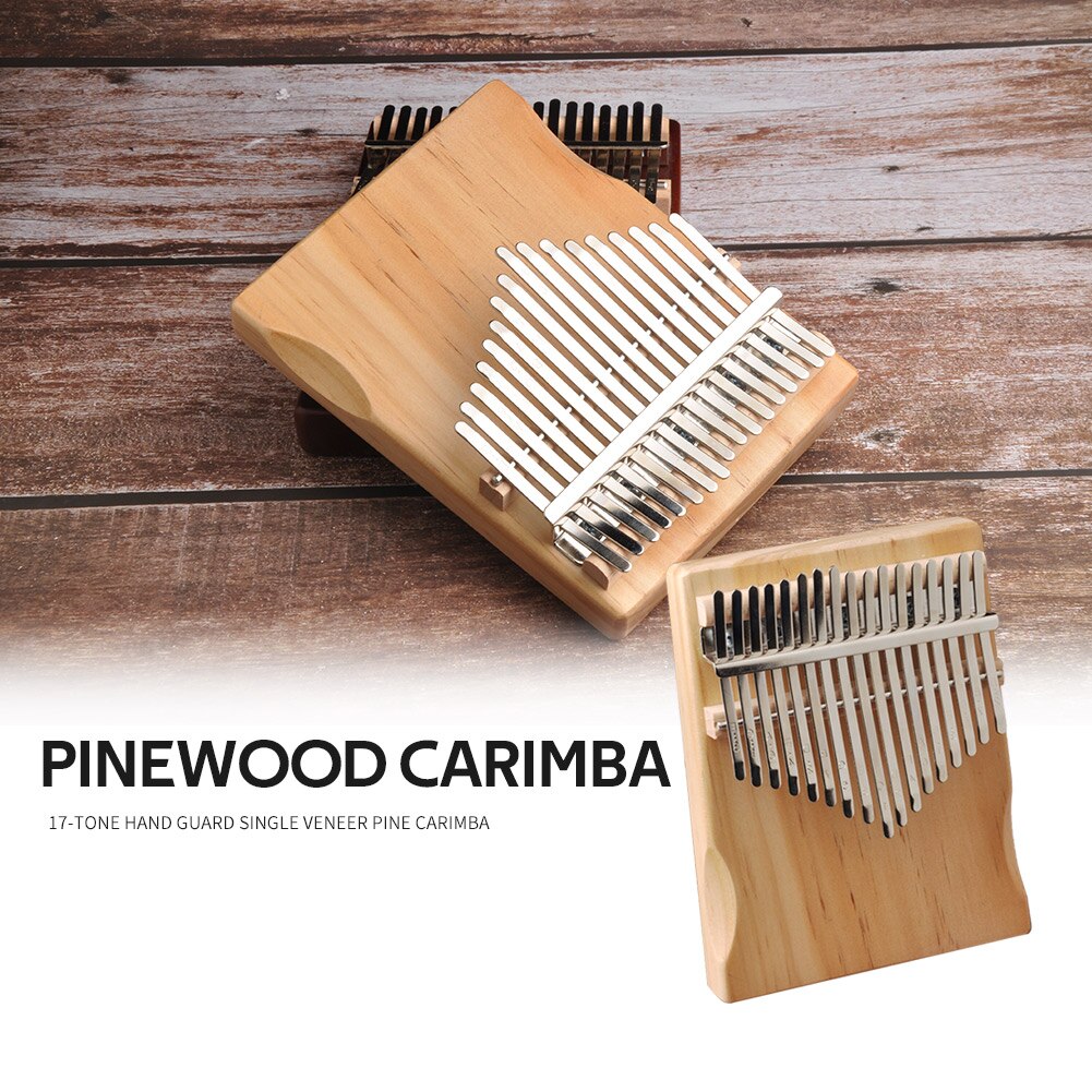 17 tasti Kalimba strumento musicale legno di pino pollice dito pianoforte africano Sanza Mbira con strumento di accordatura adesivo per bambini principianti