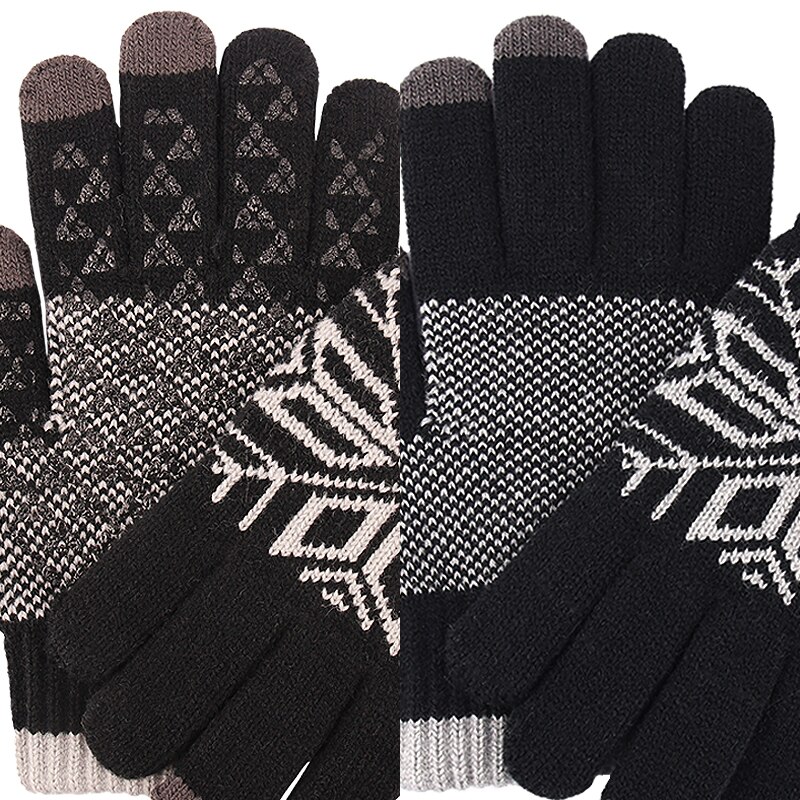 Iwarm Touch Screen Gloves Women's and Men's Knitted Gloves Autumn Winter Warm Thick Gloves