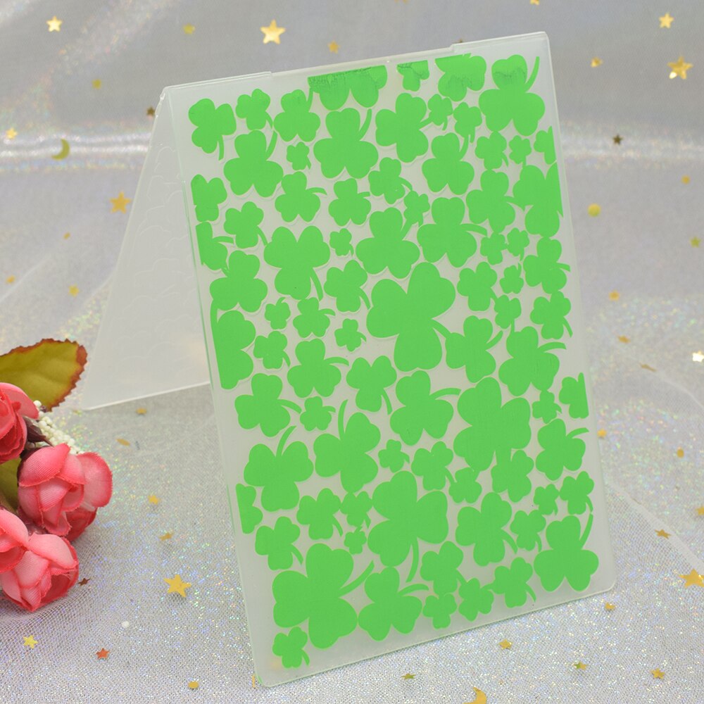 Clover Pattern 3D Embossing Folders for DIY Scrapbooking Paper Card Making Craft Plastic Embossing Template Stencil