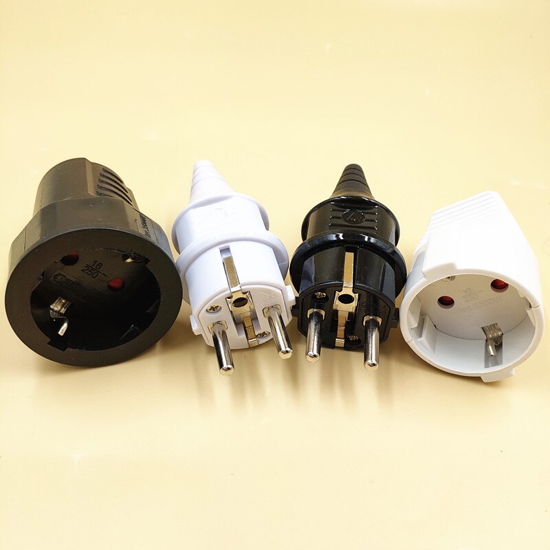 Eu 16a 250v korea rusland frankrijk duitsland geaarde industrie assembleren bekabelde stroomkabel connector vrouwelijke mannelijke stopcontact stekker