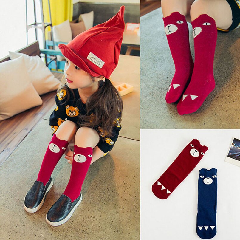 Fox Socks Calcetines de animales de bebé para niños, hasta la rodilla lindo bebé niña calcetines largos calentadores de piernas niño Kawaii largo bebé niños niña calcetín alto de rodilla
