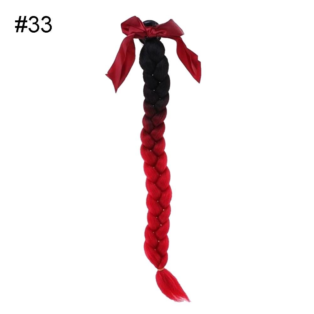 Motorcycle Bicycle Pigtail Full Face Helmet Twist Gradient Braids Ponytail Decor: 33