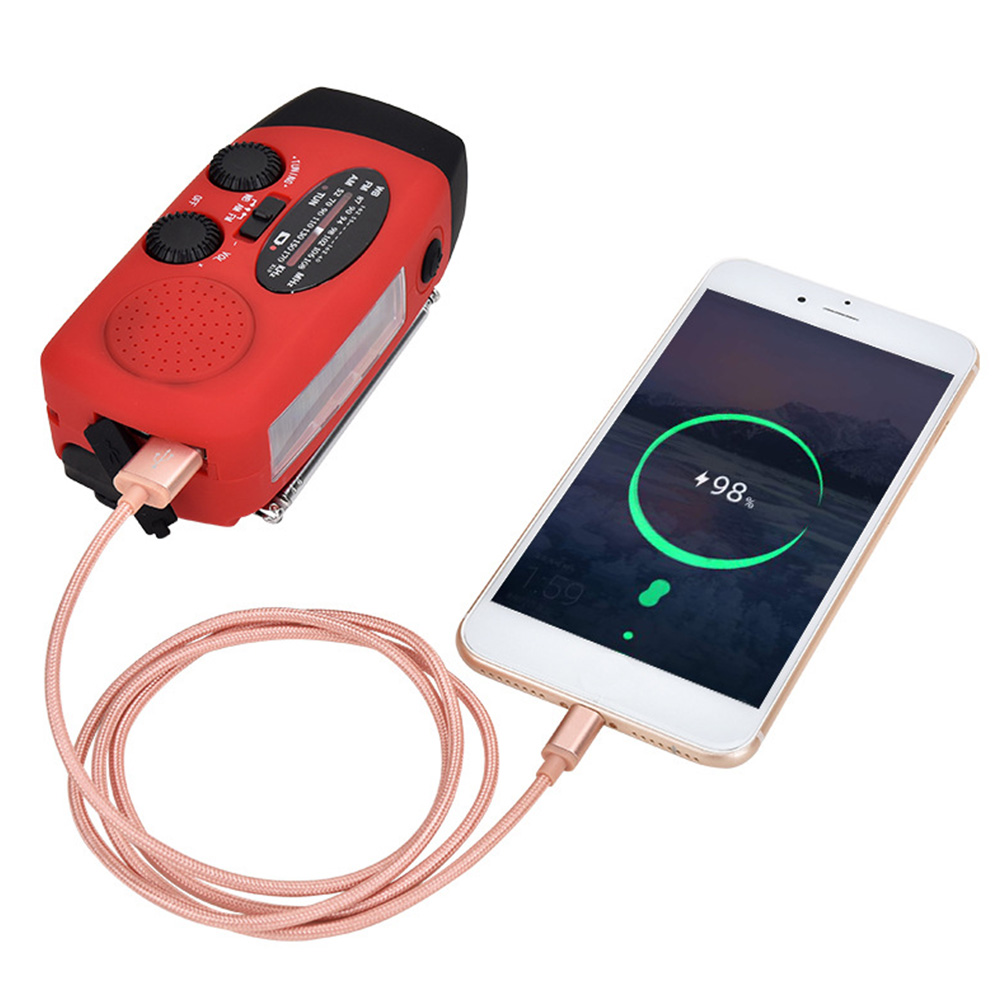 Protable Solar Radio Hand Crank Self Powered Phone Charger AM/FM/NOAA Weather Radio Emergency LED Flashlight Lamp Power Bank