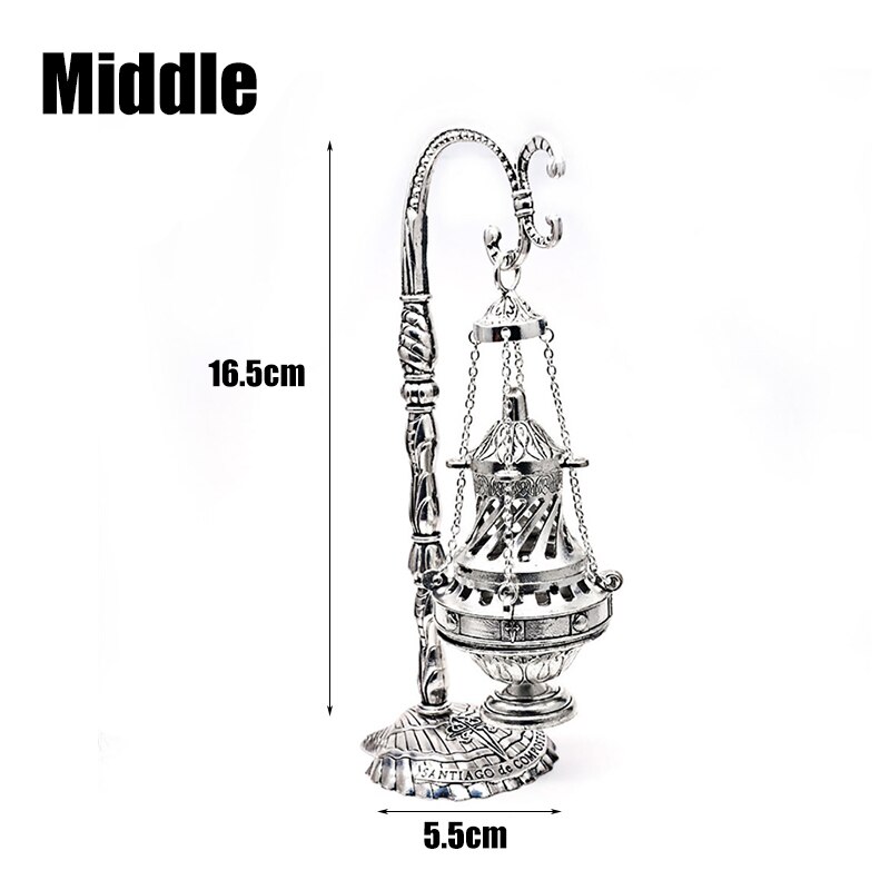 Legering kristen kyrka hem religiös gudstjänst rökelse brännare gudstjänst förnödenheter kors bön religiös kyrka souvenirer l/m/s: Mitten 16.5 x 5.5cm
