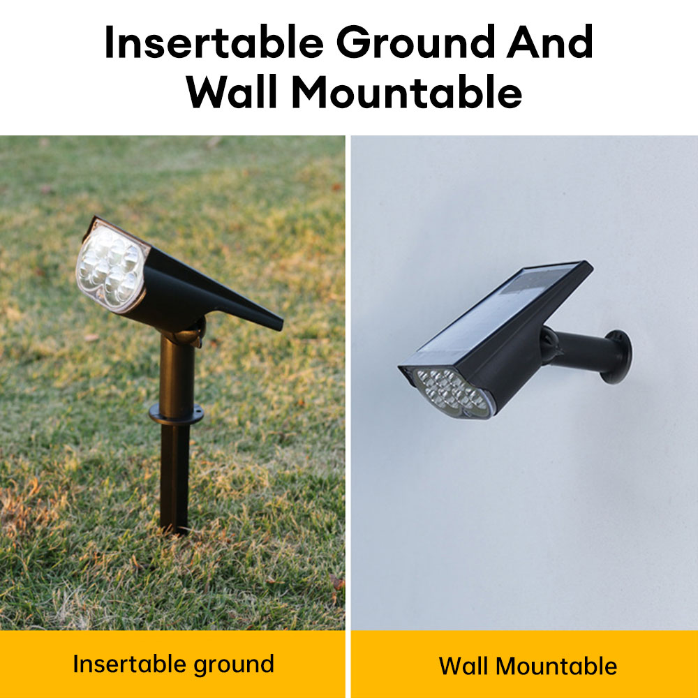 Projecteur solaire à LED IP65, induction du corps humain, usage touristique, enfichable, sol, mur, pelouse, cour, lampadaire