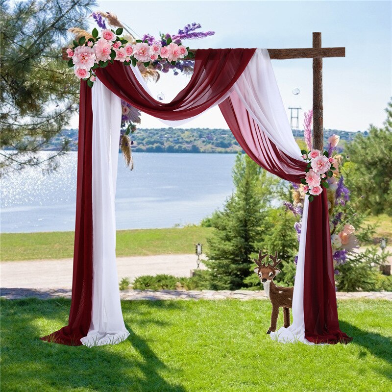 Bruiloft Boog Drape 29 "Breed 6.0 Yards Chiffon Stof Draperen Gordijn Draperie Ceremonie Receptie Swag