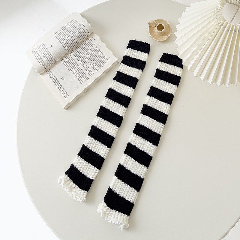Jambières japonaises et coréennes pour filles, protection des jambes au dessus du genou, chaussettes JK à rayures, danse de Ballet latine: Default Title