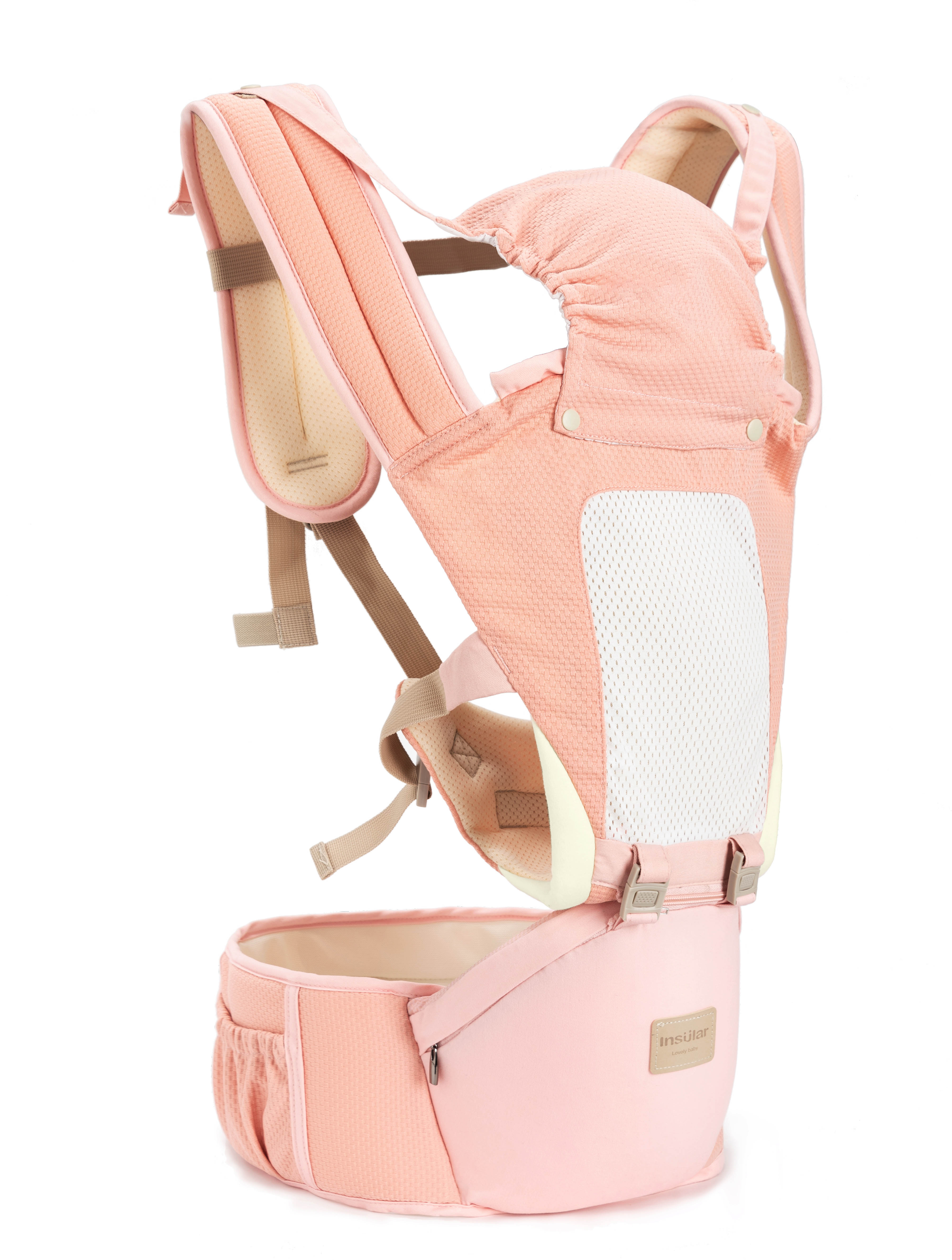 Breathable Ergonomic Baby Carrier Backpack Portable Infant Baby Carrier Kangaroo Hipseat Heaps Baby Sling Carrier Wrap: Pink
