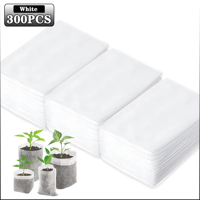 100-1000PCS Fabric Plant Seedling Bags for Vegetables Flowers Herbs and Plant Growth Eco Friendly Nursery Pots Gardening Bags: XL / plum